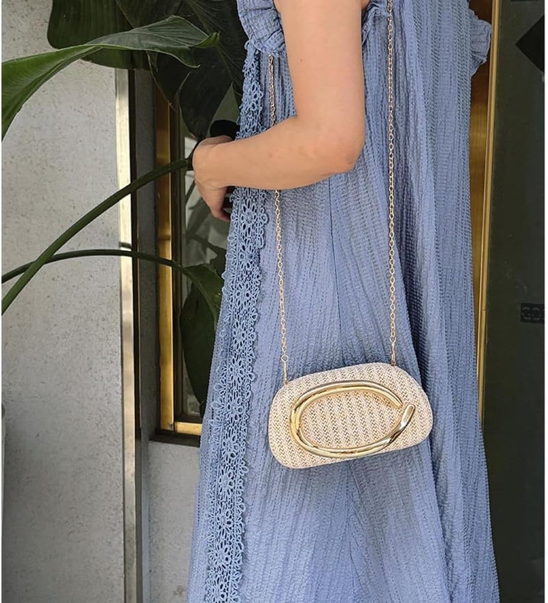 CUXVA Acrylic Clutch Purse for Women Classic Round Acrylic Evening Handbag Vintage Metal Handlebars Bag for Wedding Party Prom - Image 5